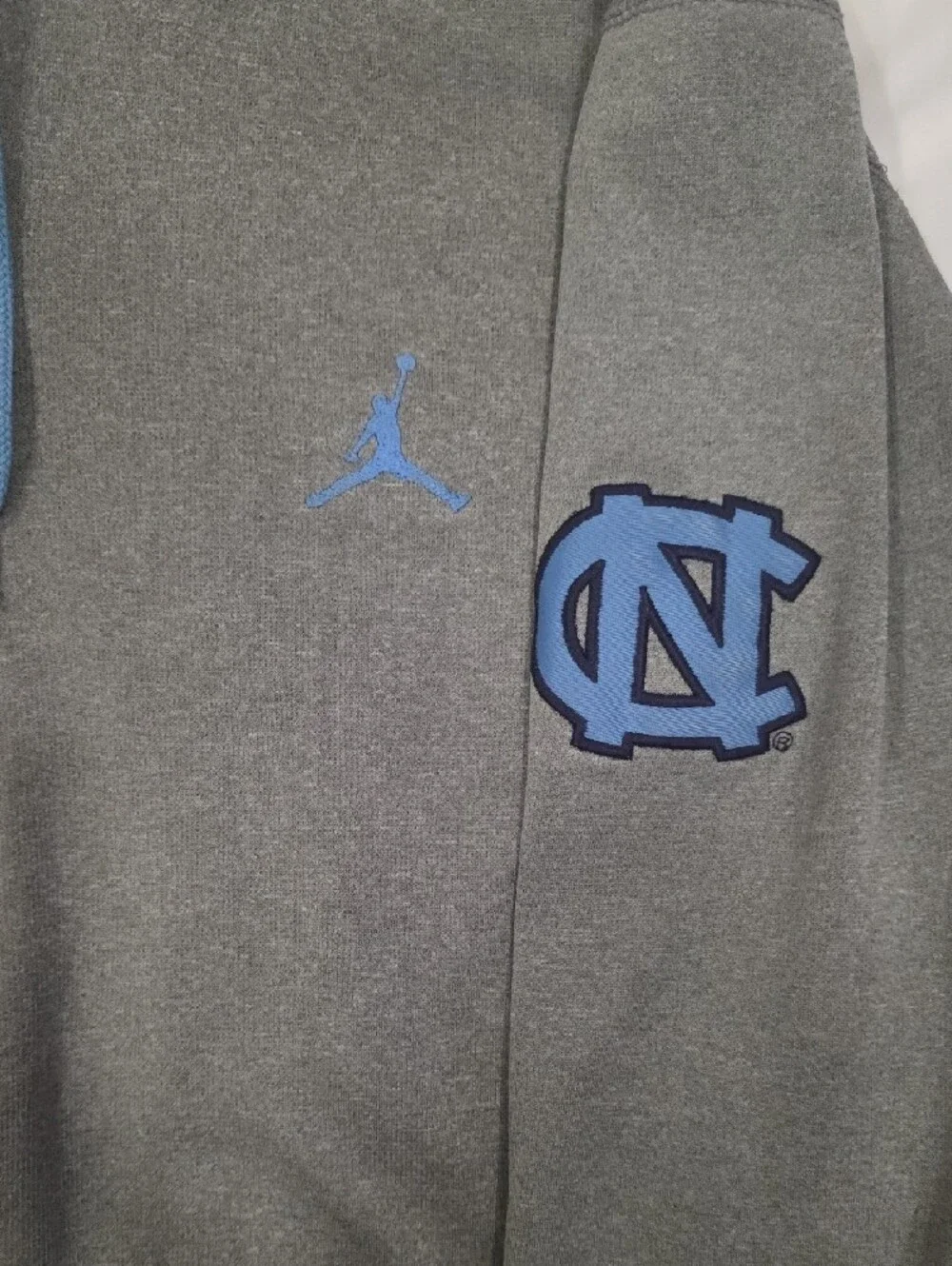 UNC Jordan Grey Full-Zip Hoodie with Carolina Blue Accents TAR HEELS